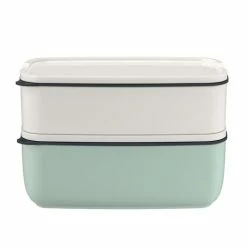 Villeroy & Boch V&B - ToGo&ToStay Rectangular Lunch Box White Mint Set 2pce