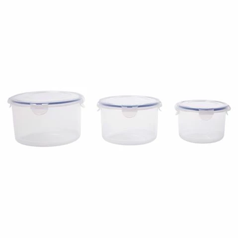 Lock & Lock - Classic Round Food Storage Set 3pce 1 Lock & Lock - Classic Round Food Storage Set 3pce