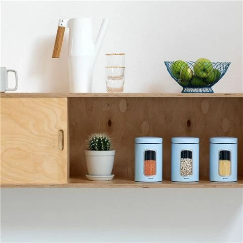 Brabantia - Window Canister Dreamy Blue 1.4L Set 3pce 1 Brabantia - Window Canister Dreamy Blue 1.4L Set 3pce