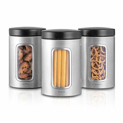 Brabantia - Canister Brilliant Steel Set 3pce 1 Brabantia - Canister Brilliant Steel Set 3pce