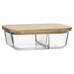 Ecology - Nourish Rectangle Storage W/ Bamboo Lid Div 20x15