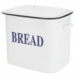 Falcon - Enamel Bread Bin Large White & Black
