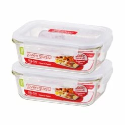 Lock & Lock - Oven Glass Rectangular Container Set 2pce