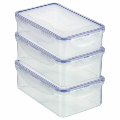 Lock & Lock - Rectangular Large Storage Container Set 3pce 1 Lock & Lock - Rectangular Large Storage Container Set 3pce