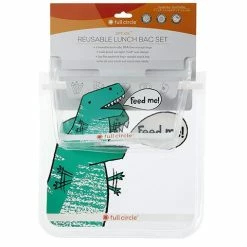 Full Circle - Reusable Dinosaur Sandwich Bag Set 2pce