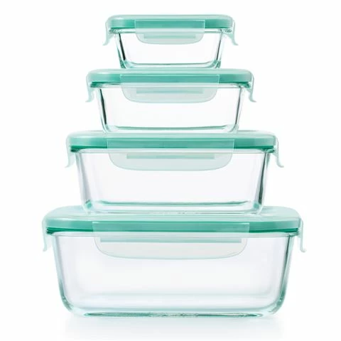 OXO - Smart Seal Glass Rectangular Container Set 4pce 1 OXO - Smart Seal Glass Rectangular Container Set 4pce