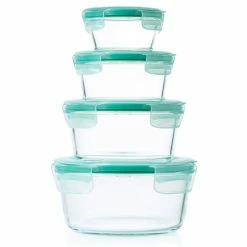 OXO - Smart Seal Glass Round Container Set 4pce