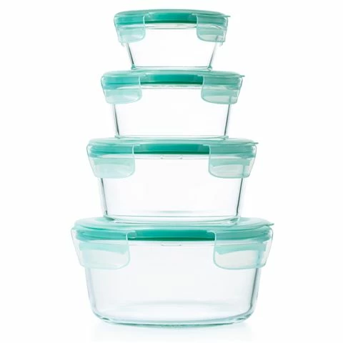 OXO - Smart Seal Glass Round Container Set 4pce 1 OXO - Smart Seal Glass Round Container Set 4pce