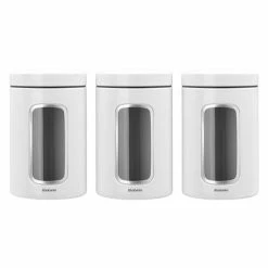 Brabantia - Window Canister White 1.4L Set 3pce