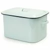 Falcon - Enamel Bread Bin Duck Egg Blue W/Grey Rim