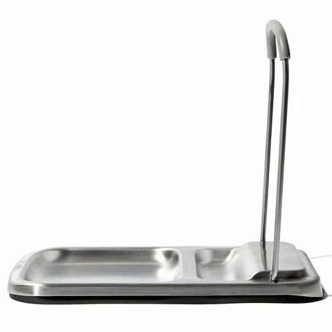 OXO - Stainless Steel Spoon Rest With Lid Holder 1 OXO - Stainless Steel Spoon Rest With Lid Holder