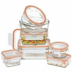 Glasslock - Tempered Rimless Glass Food Container Set 7pce